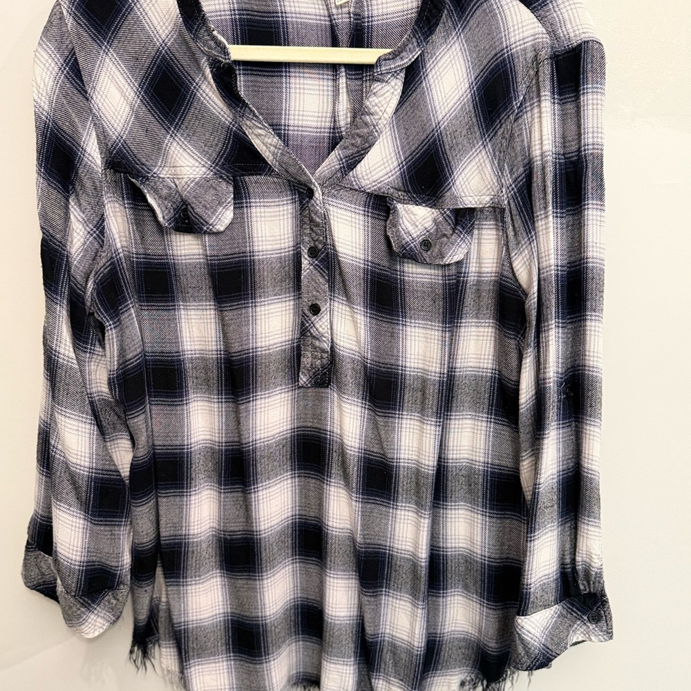 Plaid Button-Up Women's Top